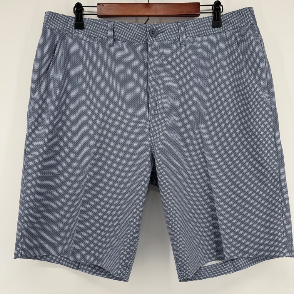 Johnnie-O Performance Shorts Mens 36 Blue Geometric Print Golf Casual